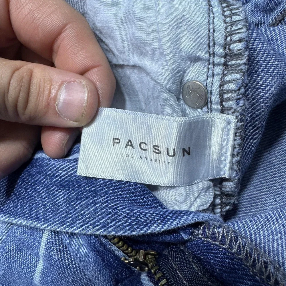 Pacsun Mom Jeans Womens 27 High Rise Pinstripe Relaxed‎ Fit Denim Pants